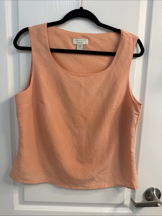 Appleseed's Tops - Appleseed's Peach Sleeveless Scoop Neck Tank